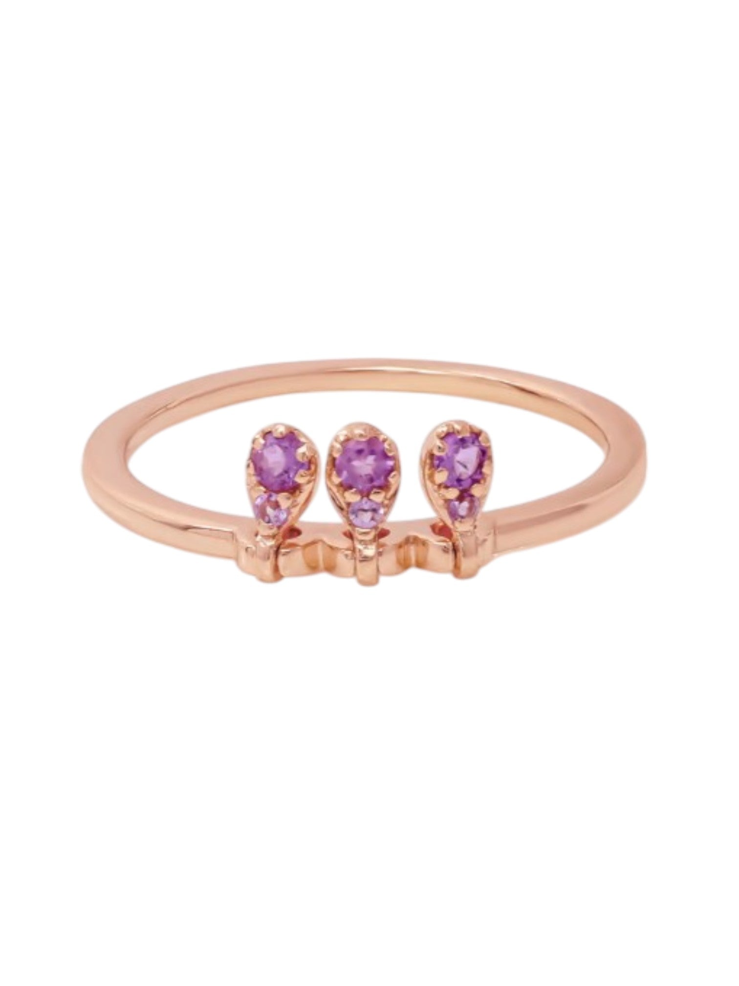 Harmony Blossom Sterling Silver Rose Gold Plated CZ Stone Light Weight Ring For Women By Kesardeep